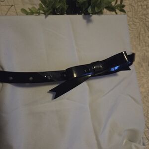 Talbots Black Bow Belt Made in Italy Classic Feminine Waist Belt